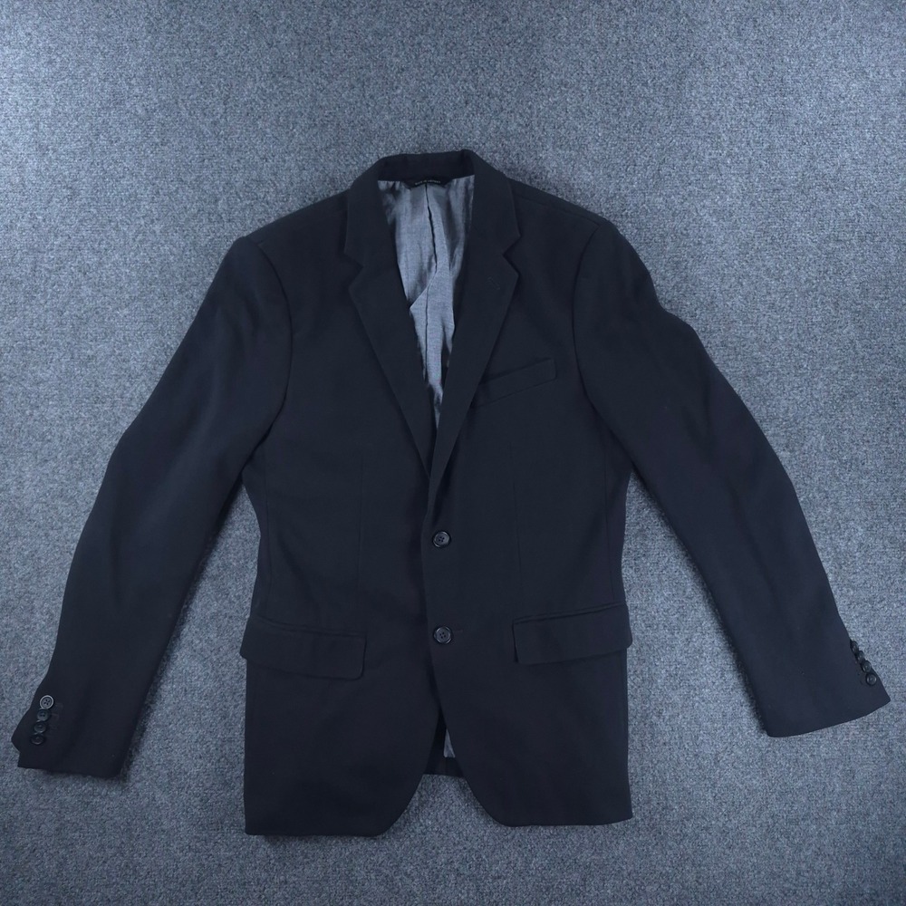 Banana Republic Mens 40 Tailored Fit Black Cotton Blazer Sport Coat Jacket - Picture 2 of 14